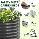 A ANLEOLIFE 8X4X2 ft Galvanized Raised Garden Beds Outdoor, Oval Large Metal Deep Root Planter Box for Planting Vegetables Flowers Herb, Anti-Rust & Easy-Setup, Quartz Grey by GreenHaven Gardens