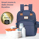 RUVALINO Diaper Bag Backpack, Multifunction Travel Back Pack Maternity Baby Changing Bags, Diaper Changing Totes, Waterproof and Stylish, Navy Blue by TinyTreasures Baby Boutique