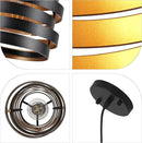 Modern Farmhouse Pendant Lights Kitchen Island, Industrial Multiple Rings Hanging Pendant Light Fixtures for Sink Bar Entrance Bathroom Hallway, Black with Gold Interior by CozyNest Decor