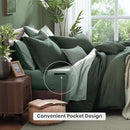 Monbix King Size Comforter Set, Deep Forest King Size Bedding Set Reversible, King Comforter Set 7 Pieces, Cationic Dyeing Bed in a Bag with Comforter, Sheets, Pillowcases & Shams by CozyNest Decor