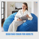 Hobestluk 3.5FT Bean Bag Chair Adult Bean Bag Chair Large Bean Bag Chair with Filler Included Teardrop Bean Bag with Removable Cover for Bedroom Living Room - (Large, Blue) by CozyNest Decor