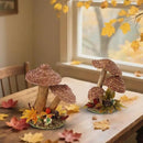 winemana 2 Pack Mushroom Fall Decor - Handmade Woven Mushrooms Figurines, Rustic Farmhouse Table Centerpieces for Thanksgiving, Autumn Home, Shelf & Kitchen Decor by CozyNest Decor