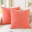 CaliTime Throw Pillow Covers Decorative 20 X 20 Inches Pack of 2 Cozy Chenille Cushion Cases for Couch Sofa Bed Living Room Home Living Coral by CozyNest Decor