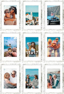 Vittanly 11x17 Picture Frames Set of 9, Shatter Resistant Plexiglass, Display 8x12 Pictures with Mat or 11x17 without Mat, Photo Frames for Wall Mount, Engineered Wood, Distressed White by CozyNest Decor