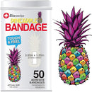 BioSwiss Bandages, Pineapple Shaped Self Adhesive Bandage, Latex Free Sterile Wound Care, Fun First Aid Kit Supplies for Kids, 50 Count by TinyTreasures Baby Boutique