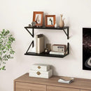 Fun Memories 20 Inch Floating Shelves for Wall, Black Bathroom Shelves Set of 2, 10 Inch Deep Wall Shelf for Bedroom, Kitchen, Large Home Decor Shelves Farmhouse Storage Shelf by CozyNest Decor