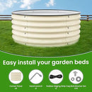 Round Raised Garden Bed Kit, 3.5x3.5x1.4Ft Outdoor Zinc-Aluminum-Magnesium Metal Flower Beds Stainless Steel Patio Ground Planter for Planting Vegetables (Ivory) by GreenHaven Gardens