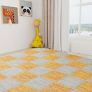 Skyweaver 12 Tiles Soft Non-Toxic Baby Play Mat for Floor EVA Foam Jigsaw Puzzle Play Mat, Interlocking Squares with 0.6inch for Babies, Toddlers & Kids Gym, Nursery, Playroom, Light Brown by TinyTreasures Baby Boutique