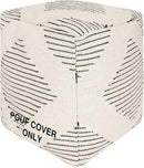 REDEARTH · UNSTUFFED Pouf Ottoman Cover Textured Boho Storage Square Home Decor Poof Pouffe Space Saver Footrest for Living Room, Bedroom, Nursery, Kidsroom; 100% Cotton (18"x18"x18"; Black) by CozyNest Decor