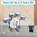 Toddler Drum Set Kids Jazz Drum Kit with Stool Musical Instruments Toys Birthday Chirstmas Easter Gifts for Boys Girls Aged 3 4 5 Year Old by TinyTreasures Baby Boutique
