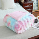 UKELER Colorful Plush Furry Throw Blanket 50''x60'', Super Soft Cozy Warm Blanket for Bed, Couch, Sofa, Office, Camping Shaggy Faux Fur Blanket Gift for Girls, Women by CozyNest Decor