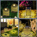 2 Pack Solar Lanterns Outdoor Waterproof - Metal Solar Garden Lights for Patio Porch Yard Garden Decor, Christmas Birthday Gifts for Women (Bronze) by GreenHaven Gardens