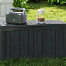 80GAL Black Resin Deck Box - Large Waterproof Storage for Patio Furniture, Pool Floats & Garden Supplies - Lockable, UV-Resistant for Backyards, Pool Decks by GreenHaven Gardens