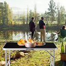 Outvita 3ft Portable Folding Camping Table, Outdoor Waterproof Adjustable Height Table, Aluminum Lightweight Suitcase Foldable Table for Picnic BBQ Beach Dining by GreenHaven Gardens