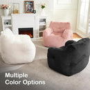 Hobestluk Bean Bag Chair for Adult Small Bean Bag Chairs with Arms Furry Beanbag Chair with Foam Filler Stuffed Bean Bag Sofa for Reading in Bedroom Living Room and Dorms (Black) by CozyNest Decor