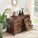 18" Farmhouse Night Stand with 3 Drawers, Wood End Table Dresser for Bedroom, Retro Nightstand, Bed Side Table with Metal Handle, Bedside Cabinet for Bedroom Living Room, Closet by CozyNest Decor