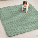 Comfy Cubs Square Kids Play Mat - 56 x 56 inches Soft Quilted Baby Floor Mat with Non-Slip Bottom - Plush Design for Toddlers' Playtime and Relaxation - Comfortable and Durable - Fern by TinyTreasures Baby Boutique