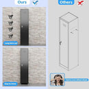 72''H Metal Broom Closet Storage Cabinet with Wheels & Pegboards, Mops Broom Closet Organizer with Locking Door & Hanging Rod,Cleaning Tool Garage Storage Cabinet,Assembly Required,Black by GreenHaven Gardens