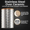 Pebble & Stem® Silver Stainless Steel Canister Set for Kitchen Counter, Food-Grade Canister Set of 4, Airtight Lids, Sugar and Flour Containers for Countertop, Coffee and Tea Storage, Farmhouse Decor by CozyNest Decor
