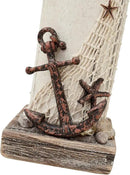 Linfevisi Wood Lighthouse Decor Rustic LED Light House Decor Wooden Decorative Nautical Lighthouse Statue Coastal Beach Themed Lighthouse Handcrafted Tabletop Decoration Home Bathroom (14.75") by CozyNest Decor