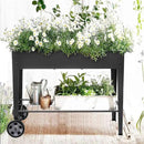 Raised Planter Box with Legs Outdoor Elevated Garden Bed On Wheels for Vegetables Flower Herb Patio by CozyNest Decor