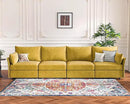 134.6" Modular Sectional Sofa, Oversized 4 Seater Couch with Removable Yellow Chenille Fabric Cover, Deep Seat & High Backrest for Living Room, Office & Apartment by CozyNest Decor