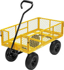VIVOHOME Steel Garden Cart Heavy Duty 880 Lbs Capacity Folding Utility Wagon with Removable Sides and 10 inch Wheels (Yellow) by GreenHaven Gardens