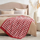 Snuggle Sac Christmas Red Houndstooth Throw Blanket for Couch, Reversible Super Soft Warm Blankets Cozy Knit Fuzzy Plush Lightweight Throws for Sofa Bed Houndstooth Red, 50x60 inches by TinyTreasures Baby Boutique