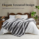 Luxury Faux Fur Blanket - Soft Warm Plush Blankets for Couch Sofa Bed, Fluffy Thick Throws for Bedroom, Office, Living Room, Decorative Reversible, Not Easy to shed- 70"x90", Black/White by CozyNest Decor