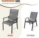 UDPATIO Patio Dining Chairs Set of 2, High Back Wide Seat Outdoor Furniture Chairs with All Weather Breathable Textilene, for Lawn Garden Backyard Deck, Dark Grey by GreenHaven Gardens