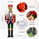 61Inch Nutcracker Christmas Decor Outdoor with LEDs 5 Feet Lighted Large Nutcracker Lighted Christmas Decorations Outdoor with Stakes & Zip Ties for Xmas Yard, Porch, Lawn by CozyNest Decor