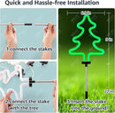 BlcTec Christmas Decorations Outdoor, 4PCS Neon Christmas Tree Shape Lights with Stainless Steel Stakes, 4 Xmas Tree Garden Lights with Waterproof for Garden Patio Yard Lawn Décor, Green by GreenHaven Gardens