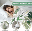 Sage Green Leaf Throw Blanket Mid-Century Green and Gold Boho Flannel Blankets for Couch Bed Living Room Sofa, Decorative Patterned Super Soft Cozy, 50x60 in by CozyNest Decor