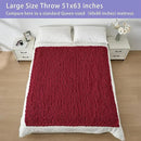 Bigacogo Chunky Knit Throw Blanket for Couch, 51x63 inches, 100% Hand Knitted with Thick Jumbo Chenille Yarn, Cozy Soft Large Rope Knot Cable Crochet Blankets for Sofa Bed Living Room, Red by CozyNest Decor