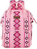 Wrangler Diaper Bag Backpack Aztec Travel Backpack Purses Western Multi-Function Baby Bags for Mom with Waterproof Insulated Pockets by TinyTreasures Baby Boutique