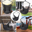 Y- Stop Hammock Chair Hanging Rope Swing Chair, Max 500 Lbs, 2 Seat Cushions Included, Removable Steel Spreader Bar with Anti-Slip Rings, Hardware kit-for Indoor or Outdoor(Dark Grey) by GreenHaven Gardens