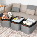 DULLEMELO Fabric Storage Bins - Decorative Large Baskets for Home Shelves & Bedroom, Canvas Toy Organizers (Black & Gray) by TinyTreasures Baby Boutique