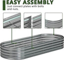 8x2x1.3 Oval Galvanized Raised Garden Bed,Outdoor Planter Box Metal Patio Kit Planting Bed for Vegetables Flowers and Succulents by GreenHaven Gardens