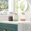 Le'raze Food Storage Containers with Airtight Lids - Retro Design - Pantry Organization, Glass Canisters Storage for Cookies, Tea, Sugar, Candy Jars, Sugar Packet, Set of 3 by CozyNest Decor