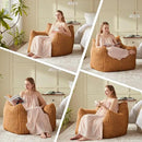 Giant Bean Bag Chairs for Adults Teens, Large Bean Bag Sofa Chairs with Filling Comfy Fuzzy BeanBag Chair with Armrests for Bedroom Living Room Reading (Brown, Medium) by CozyNest Decor