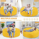 6FT Bean Bag Chair, Large Bean Bag Chairs with Memory Foam Filled, Fluffy Beanbag Sofa with Dutch Velvet Cover, Round BeanBag Chairs for Living Room, Playroom - Lemon by TinyTreasures Baby Boutique