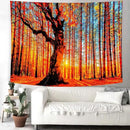 Delur Sunset Forest Tapestry Tree of Life Tropical Rainforest Landscape Tapestry Wall Hanging Scenic Nature Woodland Natural Sunrise Headboard for Bedroom Living Room Home Decor (51.2" x 59.1") by CozyNest Decor