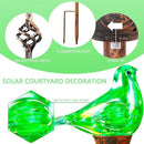 Decorative Solar Lights Outdoor Solar Bird Stake Lights Hand Blown Glass Decorative Garden Pathway Lights Outdoor Waterproof Glass Stakes (Green) by CozyNest Decor