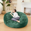 Bean Bag Chairs for Adults - Memory Foam Furniture BeanBag Chair - Kids/Teens Sofa with Soft Micro Fiber Cover - Round Fluffy Couch for Living Room Bedroom College Dorm - 4 ft, Green by CozyNest Decor
