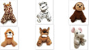 Suede Jungle/Zoo Animals, Assorted Suede Plush Jungle Animals (12 Piece Set) by TinyTreasures Baby Boutique
