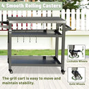 Domi 3-Shelf Outdoor Grill Table, Grill Cart Outdoor with Wheels, Pizza Oven and Food Prep Table, Blackstone with Stainless Steel Tabletop, BBQ Stand for Blackstone Griddle for Outside BBQ by CozyNest Decor