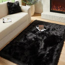 AMTOVO Faux Fur Sheepskin Rug for Living Room, 4 x 6 ft Black Fluffy Area Rug for Bedroom, Playroom, Luxury Room Decor, Rectangle by CozyNest Decor