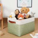 DULLEMELO Fabric Storage Bins for Laundry, Home, Foldable Storage Baskets for Shelves, Toys, Collapsible Storage Bins for Office,Bedroom(3-Pack Medium-15 inch X 11 inch X 9.5 inch , White&Green) by TinyTreasures Baby Boutique