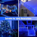 JMEXSUSS 250LED Christmas String Lights 91.5ft Extendable Green Wire Christmas Lights Outdoor Waterproof, 8 Modes LED String Lights Indoor for Tree Wedding Party Garden Patio Decoration, Blue & White by GreenHaven Gardens