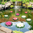 10PCS 3 Sizes Artificial Foam Lotus Floating Flowers with Water Lily Pad Ornaments for Home Garden Pond Decor Pools Water Decorations, Pink and White by GreenHaven Gardens
